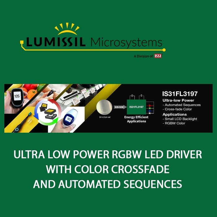 Ultra Low Power RGBW LED Driver with Color Crossfade and Automated Sequences